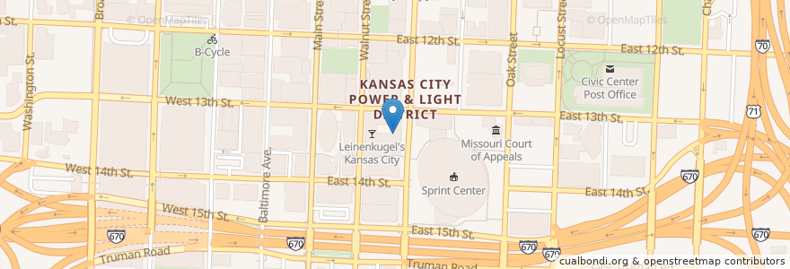 Mapa de ubicacion de Pizza Bar en Verenigde Staten, Missouri, Kansas City, Jackson County.