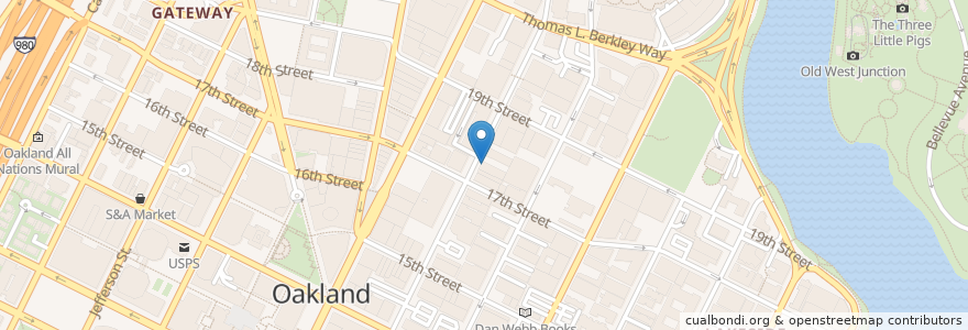 Mapa de ubicacion de Qulture Collective en Verenigde Staten, Californië, Alameda County, Oakland.