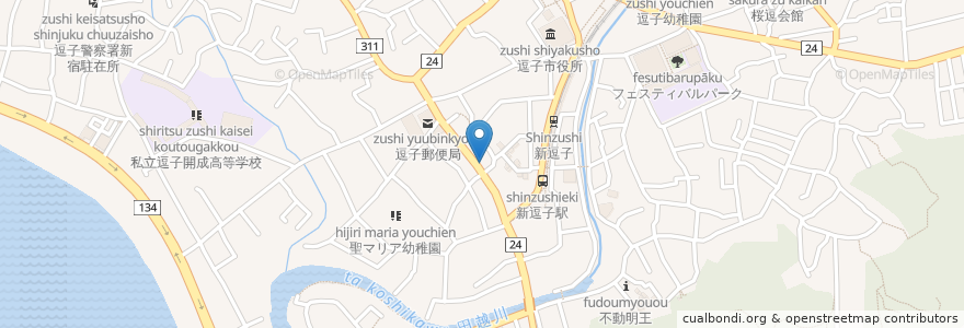 Mapa de ubicacion de Raggio Di Sole en Япония, Канагава, Дзуси.