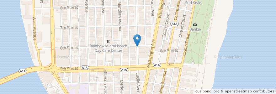 Mapa de ubicacion de Las Olas en Estados Unidos Da América, Flórida, Condado De Miami-Dade, Miami Beach.