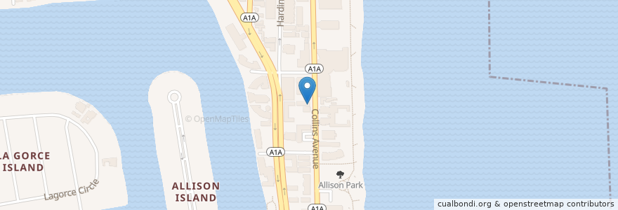 Mapa de ubicacion de Pizza Hut en Stati Uniti D'America, Florida, Contea Di Miami-Dade, Miami Beach.