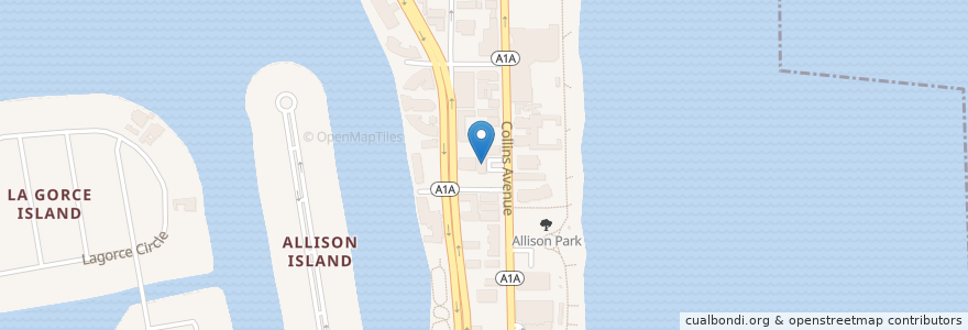 Mapa de ubicacion de The UPS Store en 미국, 플로리다주, 마이애미데이드 군, 마이애미비치.