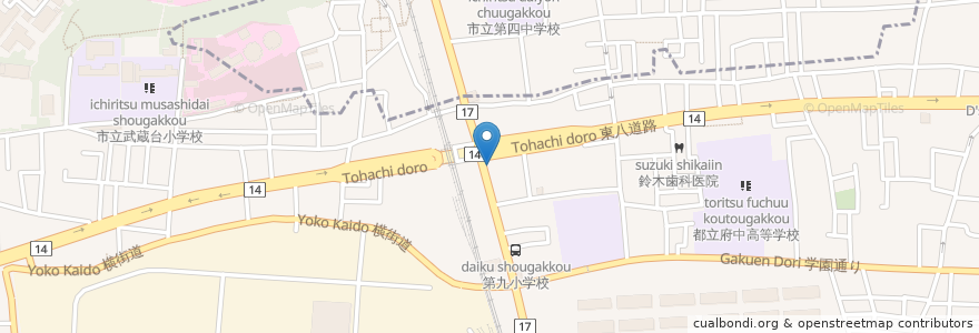 Mapa de ubicacion de 本木薬局 府中店 en ژاپن, 東京都, 府中市.