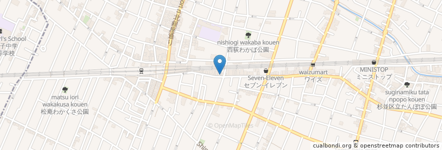 Mapa de ubicacion de 西荻歯科医院 en Japan, Tokyo, Suginami.