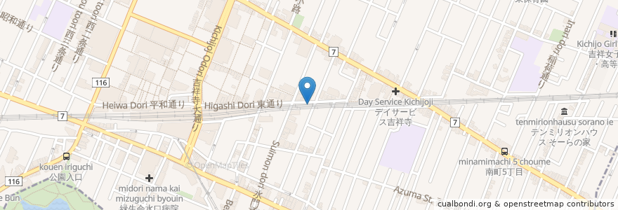 Mapa de ubicacion de CAFE ZENON en Japan, Tokyo, Musashino.