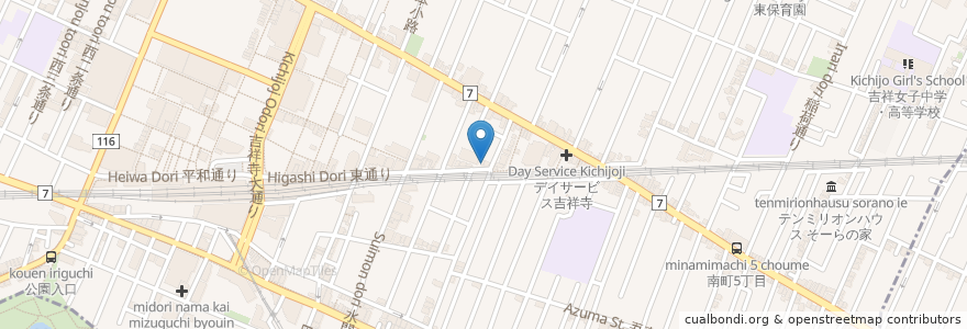 Mapa de ubicacion de もとはし歯科医院 en Japão, Tóquio, 武蔵野市.