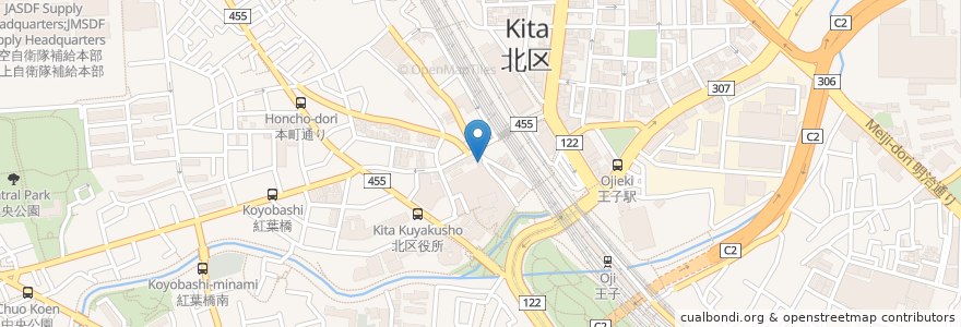 Mapa de ubicacion de ラッコズ ニューヨークスタイルピザ東京 en اليابان, 東京都, 北区.