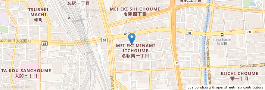 Mapa de ubicacion de 舞鶴館 en 일본, 아이치현, 나고야 시, 中村区.
