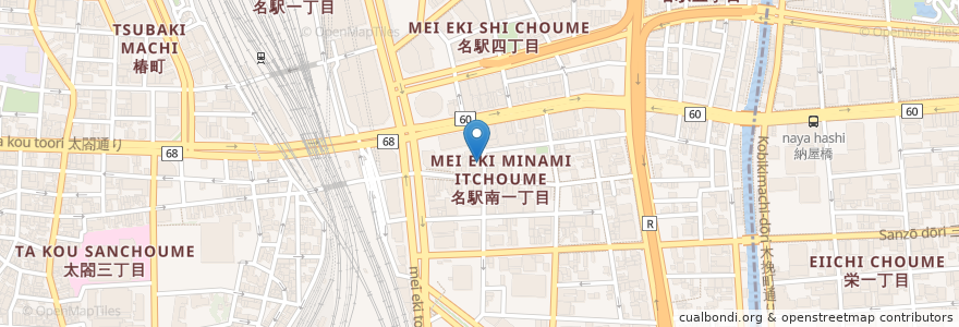 Mapa de ubicacion de まるさ水産 en 日本, 爱知县, 名古屋市, 中村区.