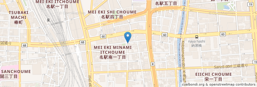 Mapa de ubicacion de どんまい en ژاپن, 愛知県, 名古屋市, 中村区.