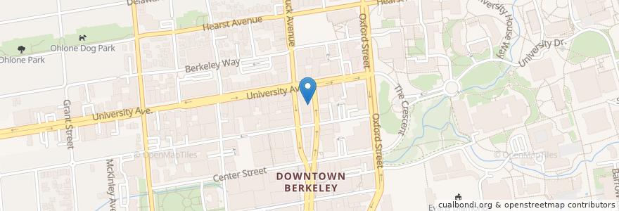 Mapa de ubicacion de The People's Cafe and House Kombucha Taproom en アメリカ合衆国, カリフォルニア州, アラメダ郡, Berkeley.