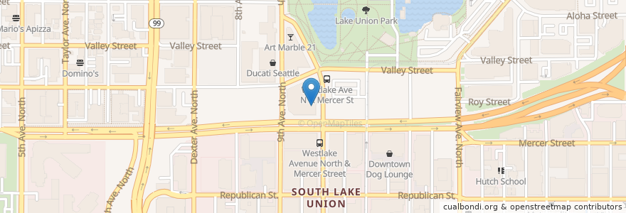 Mapa de ubicacion de Flatstick Pub - South Lake Union en アメリカ合衆国, ワシントン州, King County, Seattle.