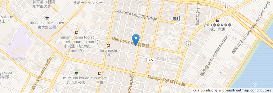Mapa de ubicacion de ジョイアミーア en Japonya, 新潟県, 新潟市, 中央区.