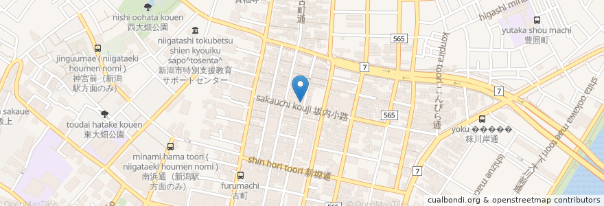 Mapa de ubicacion de 港すし en 日本, 新潟県, 新潟市, 中央区.
