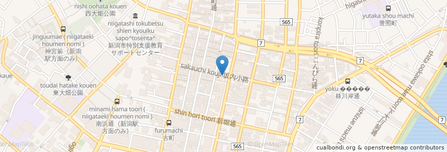 Mapa de ubicacion de キリンビール洋食バンナイ en Japan, Präfektur Niigata, 新潟市, 中央区.