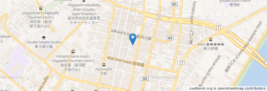 Mapa de ubicacion de 新潟グランドパブ ハーレー en اليابان, 新潟県, 新潟市, 中央区.