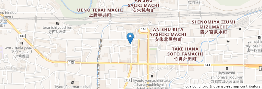 Mapa de ubicacion de 珍龍軒 en اليابان, 京都府, 京都市, 山科区.