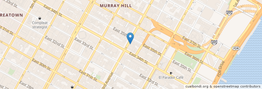 Mapa de ubicacion de Bubo en 美利坚合众国/美利堅合眾國, 纽约州 / 紐約州, 纽约, 纽约县, Manhattan, Manhattan Community Board 6.