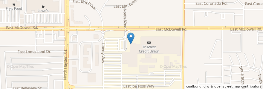 Mapa de ubicacion de TruWest Credit Union en الولايات المتّحدة الأمريكيّة, أريزونا, Maricopa County, Scottsdale.