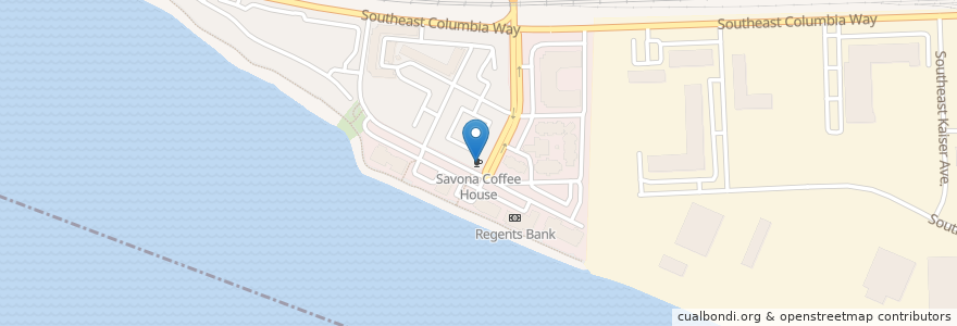 Mapa de ubicacion de Savona Coffee House en الولايات المتّحدة الأمريكيّة, واشنطن, Portland, Clark County, Vancouver.