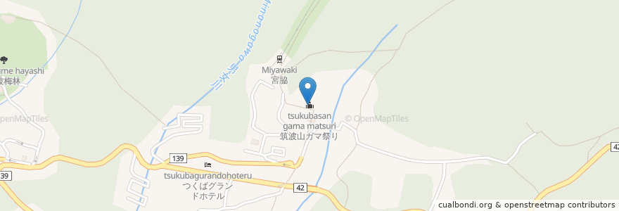 Mapa de ubicacion de 筑波山ガマ祭り en اليابان, إيباراكي, つくば市.