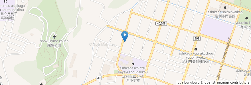 Mapa de ubicacion de 一茶庵 本店 en Japan, 栃木県, 足利市.
