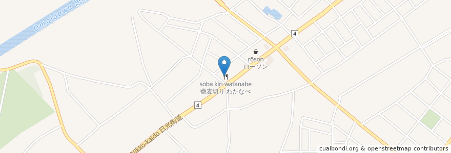 Mapa de ubicacion de 蕎麦切り わたなべ en 日本, 栃木県, 下都賀郡, 野木町.