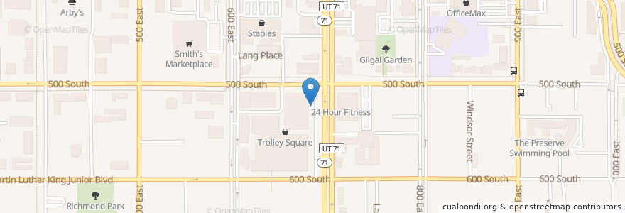 Mapa de ubicacion de 510 S 700 E en Amerika Syarikat, Utah, Salt Lake County, Salt Lake City.