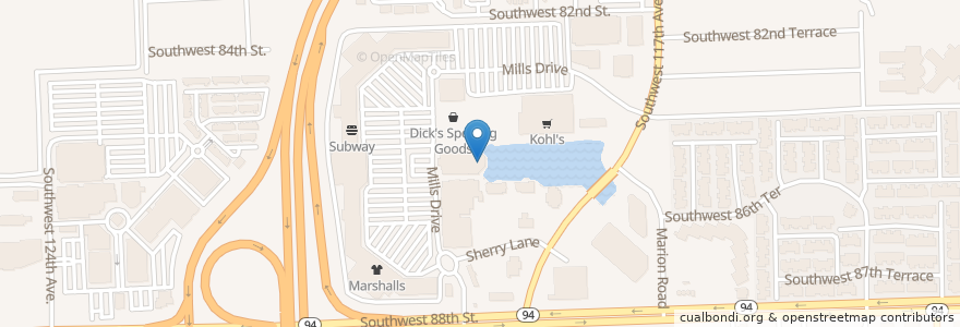 Mapa de ubicacion de Blue Martini en Amerika Syarikat, Florida, Miami-Dade County.