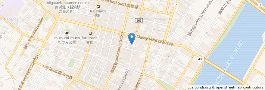 Mapa de ubicacion de やきとり横綱 en Jepun, 新潟県, 新潟市, 中央区.