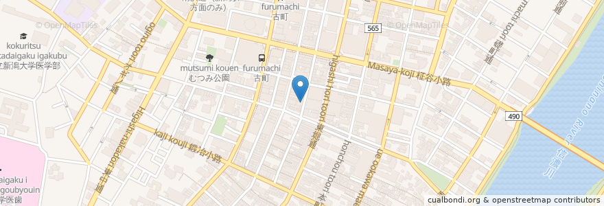 Mapa de ubicacion de 니가타 만화의 집 en 일본, 니가타현, 新潟市, 中央区.