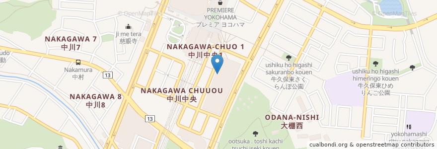 Mapa de ubicacion de 熊本 清正 en Japonya, 神奈川県, 横浜市, 都筑区.