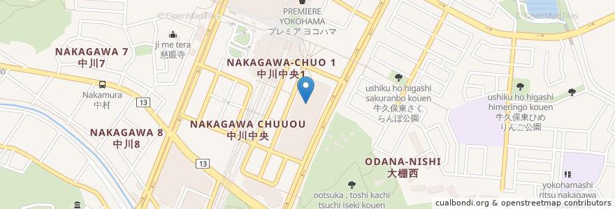 Mapa de ubicacion de とんかつ和幸 en Jepun, 神奈川県, 横浜市, 都筑区.