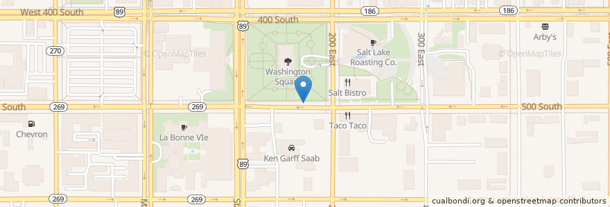Mapa de ubicacion de rack en Vereinigte Staaten Von Amerika, Utah, Salt Lake County, Salt Lake City.