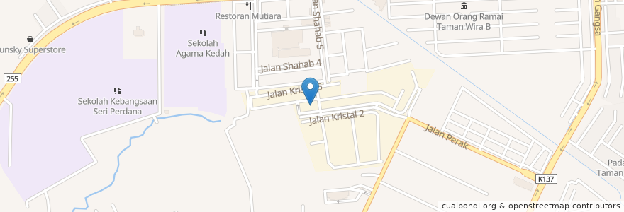Mapa de ubicacion de Crystal Car Wash & Accessories en Malaysia, Kedah, Kota Setar.