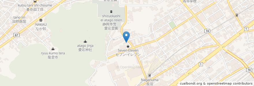 Mapa de ubicacion de かん小児科クリニック en Japan, Shizuoka Prefecture, Shizuoka, Aoi Ward.