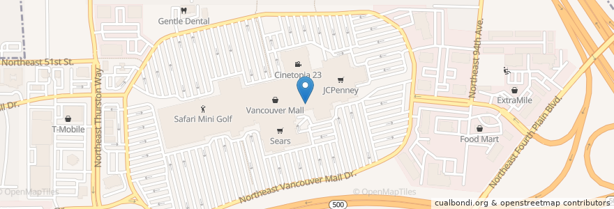 Mapa de ubicacion de Food Court en アメリカ合衆国, ワシントン州, Clark County, Vancouver.
