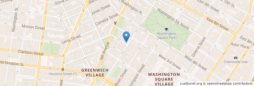 Mapa de ubicacion de Olive Tree Cafe en アメリカ合衆国, ニューヨーク州, New York, New York County, Manhattan, Manhattan Community Board 2.
