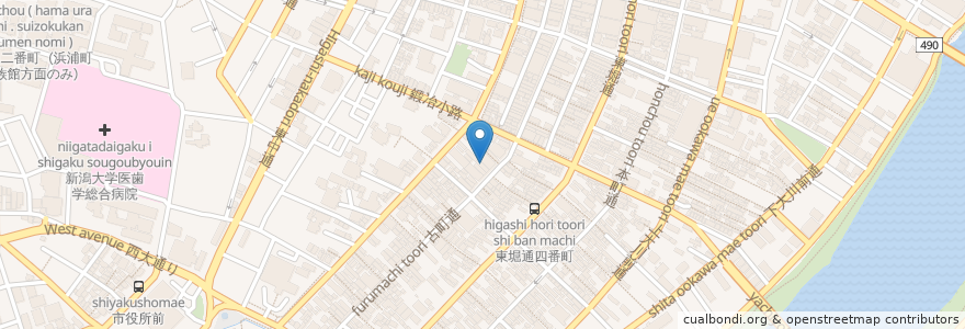 Mapa de ubicacion de カラオケ ステップIN en اليابان, 新潟県, 新潟市, 中央区.