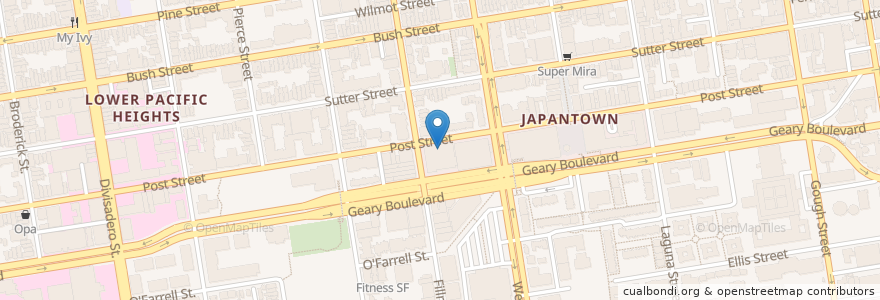Mapa de ubicacion de AMC Dine-In Kabuki 8 en ایالات متحده آمریکا, کالیفرنیا, سان فرانسیسکو, سان فرانسیسکو.