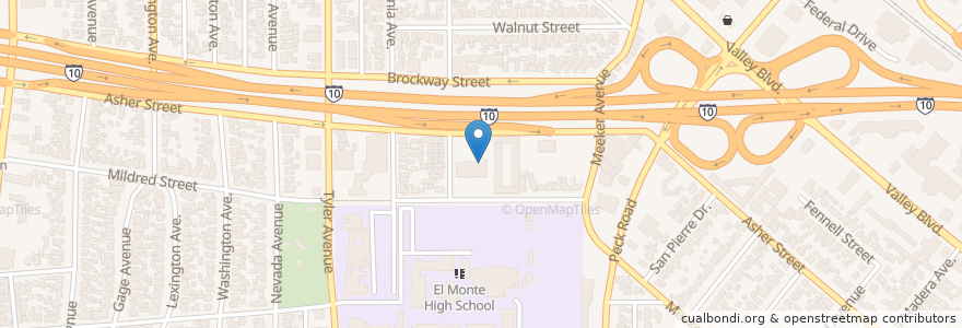 Mapa de ubicacion de The Church of Jesus Christ of Latter Day Saints en 미국, 캘리포니아주, Los Angeles County.