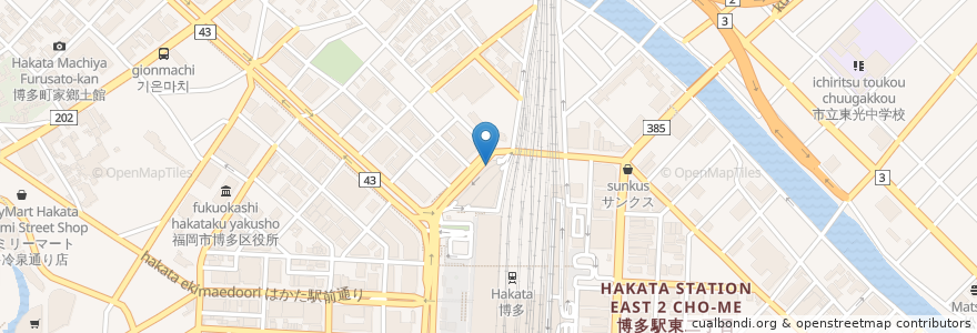 Mapa de ubicacion de 極味や en Japonya, 福岡県, 福岡市, 博多区.