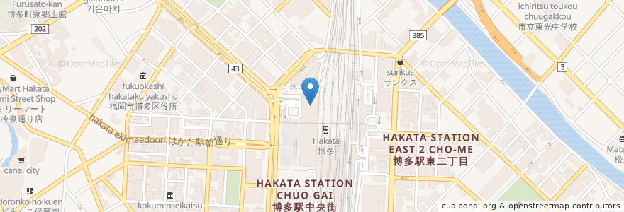 Mapa de ubicacion de 잇푸도 라멘 en Japon, Préfecture De Fukuoka, 福岡市, 博多区.
