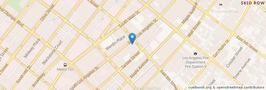 Mapa de ubicacion de Joe's Parking en Amerika Syarikat, California, Los Angeles County, Los Angeles.