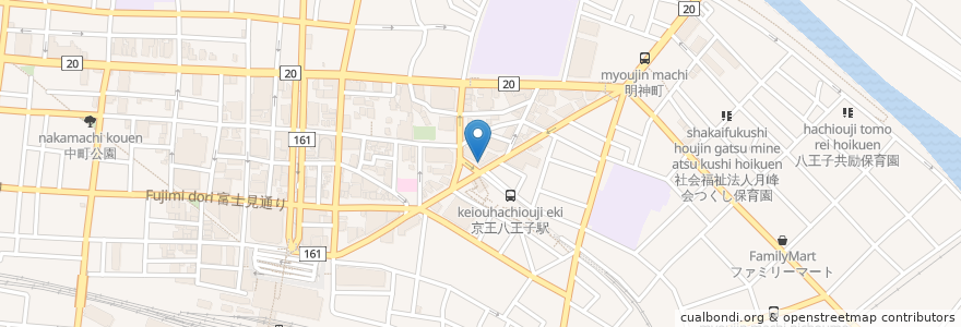 Mapa de ubicacion de ミスタードーナツ en Japonya, 東京都, 八王子市.
