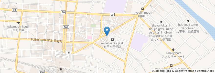 Mapa de ubicacion de ゆうちょ銀行 en Japão, Tóquio, 八王子市.