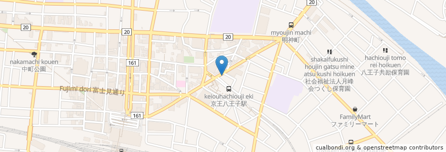 Mapa de ubicacion de 多摩信用金庫 en ژاپن, 東京都, 八王子市.