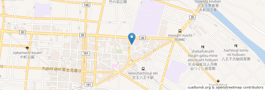 Mapa de ubicacion de 長田ゆき接骨院 en 일본, 도쿄도, 八王子市.