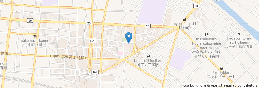 Mapa de ubicacion de 京王八王子クリニック en 일본, 도쿄도, 八王子市.