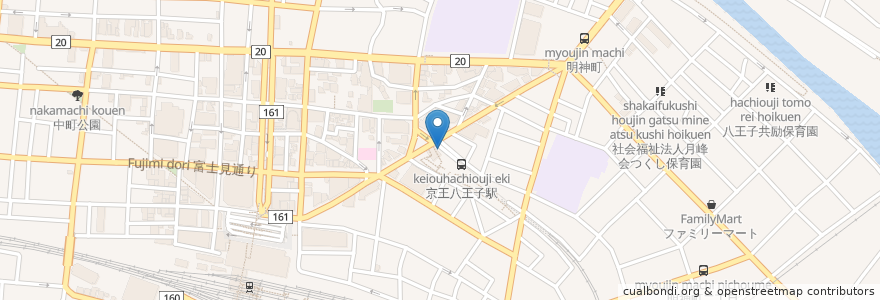 Mapa de ubicacion de みずほ銀行 en 일본, 도쿄도, 八王子市.